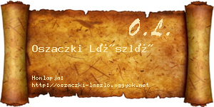 Oszaczki László névjegykártya